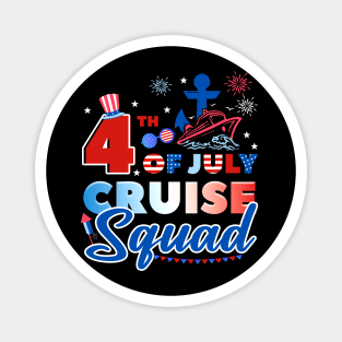 4th of July Cruise Squad Red White and Cruise Gift For men Women Magnet